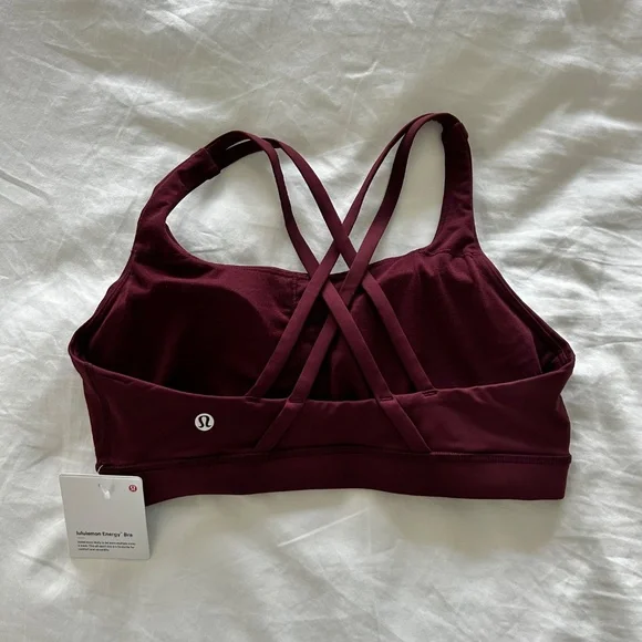 Lululemon Energy Bra size 8 in Garnet, medium support - Picture 2 of 3